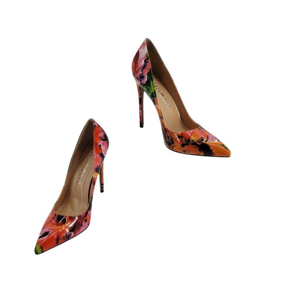 Castamere Bright Colorful Fun Abstract Floral Patent Leather Stiletto Heels Sz 9